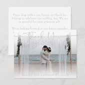 Carte de remerciement de photo de mariage moderne (Devant / Derrière)