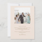 Carte de remerciement de photo de mariage Pêche et (Dos)