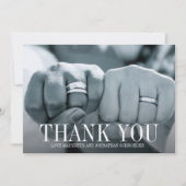 Carte de remerciement de photo de mariage simple e (Devant)