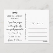 Carte de remerciement de photo LOVE en dentelle él (Dos)