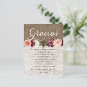 Carte de remerciement de prière en espagnol pour l (Debout devant)