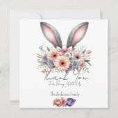 Carte de remerciement de printemps Bunny aux oreil (Devant)