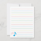 Carte de remerciement de professeur de musique not (Dos)