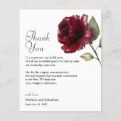 Carte de Remerciement de Réception de Mariage Flor (Devant)