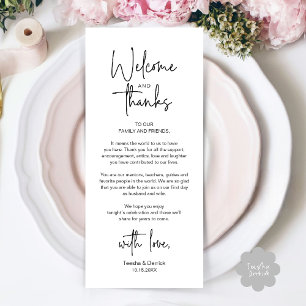 Carte de remerciement de réception de mariage mini
