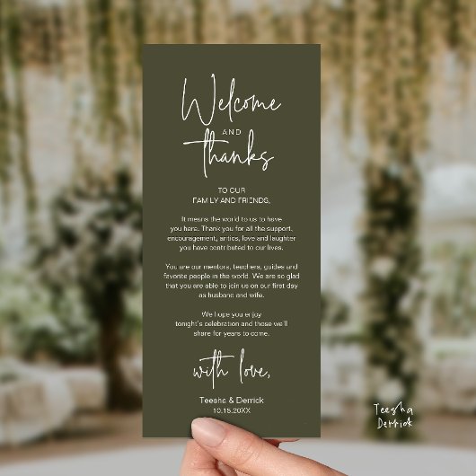 Carte de remerciement de réception de mariage mini