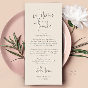Carte de remerciement de réception de mariage mini