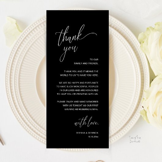 Carte de remerciement de réception de mariage mini