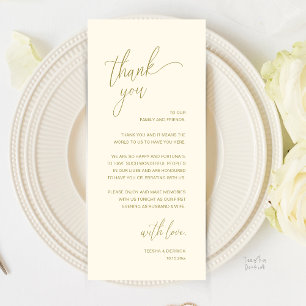 Carte de remerciement de réception de mariage mini