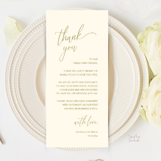 Carte de remerciement de réception de mariage mini
