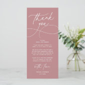 Carte de remerciement de réception de mariage mode (Debout devant)