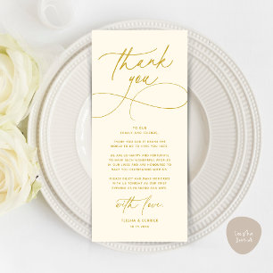 Carte de remerciement de réception de mariage mode