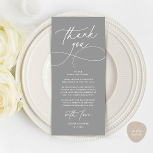 Carte de remerciement de réception de mariage mode