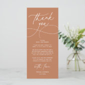 Carte de remerciement de réception de mariage mode (Debout devant)
