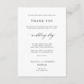 Carte de remerciement de réception de mariage noir (Devant)