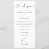 Carte de remerciement de réception de mariage pers (Devant)