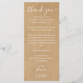 Carte de remerciement de réception de mariage rust (Devant)
