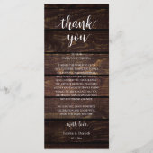 Carte de remerciement de réception de mariage rust (Devant)