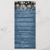 Carte de remerciement de réception de mariage rust (Devant)