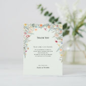 Carte de Remerciement de Réception Fleur des Champ (Debout devant)