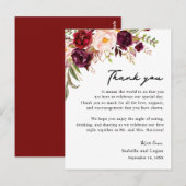 Carte de remerciement de réception Floral Blush Bo (Devant / Derrière)