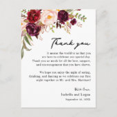 Carte de remerciement de réception Floral Blush Bo (Devant)