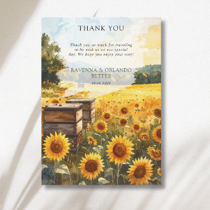 Carte de remerciement de récolte de tournesol de r
