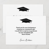 Carte de remerciement de remise de diplôme simple  (Devant / Derrière)