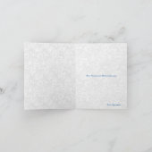 Carte de remerciement de robe de mariée bleue et b (Intérieur)