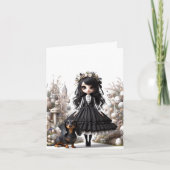 Carte de remerciement de saucisson gothique noir e (Devant)