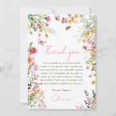 Carte de remerciement de shower de mariage floral  (Devant)
