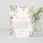 Carte de remerciement de shower de mariage floral  (Debout devant)