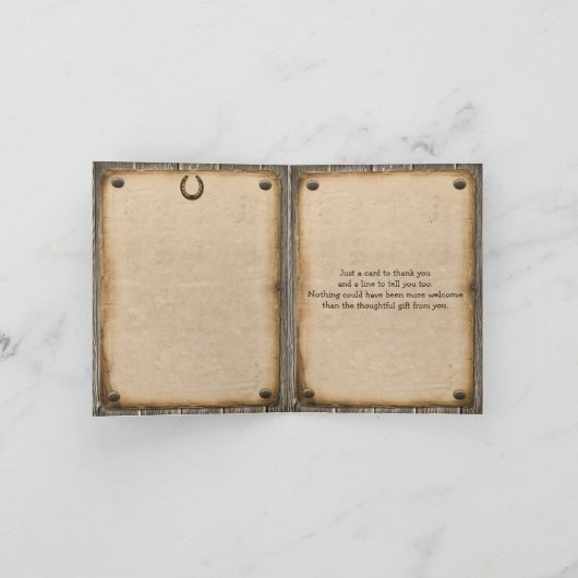 Carte de remerciement de style western en bois rus (Intérieur)