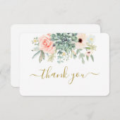 Carte de remerciement de succulentes (Devant / Derrière)