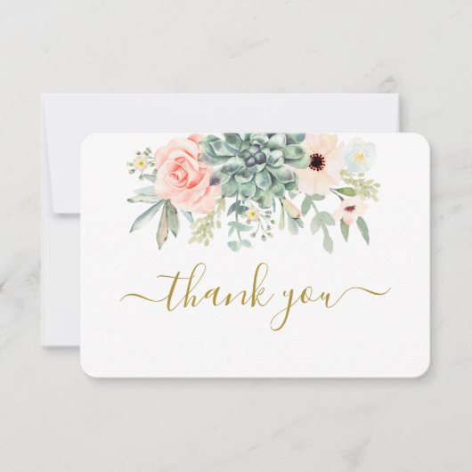 Carte de remerciement de succulentes (Devant)