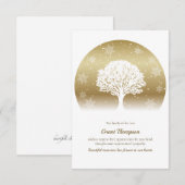 Carte de remerciement de sympathie Arbre de vie en (Devant / Derrière)