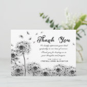 Carte de remerciement de sympathie Black & White D (Debout devant)