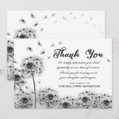 Carte de remerciement de sympathie Black & White D (Devant / Derrière)