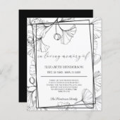 Carte de remerciement de sympathie BUDGET. Feuille (Devant / Derrière)