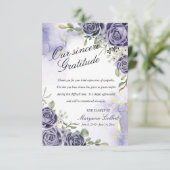 Carte de remerciement de sympathie florale indigo (Debout devant)