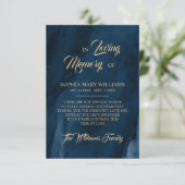 Carte de remerciement de sympathie Navy Blue & Gol (Debout devant)