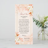 Carte de remerciement de table céleste florale ora (Debout devant)