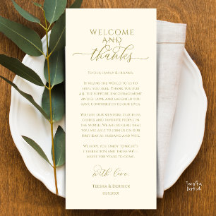 Carte de remerciement de table de dîner de mariage