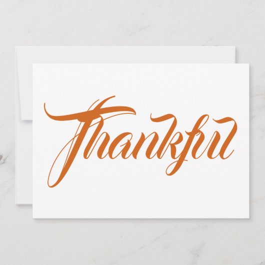 Carte de remerciement de Thanksgiving calligraphié (Devant)