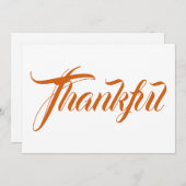 Carte de remerciement de Thanksgiving calligraphié (Devant / Derrière)