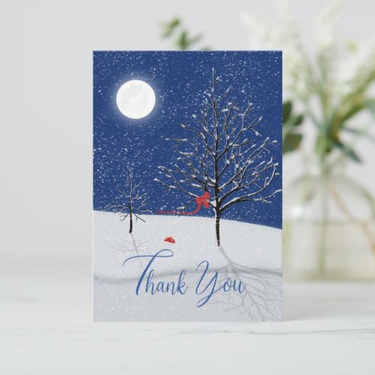 Carte de remerciement de veille de Noël de la forê (Debout devant)