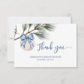 Carte de remerciement d'hiver à nœud papillon en c (Devant)