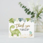 Carte de remerciement dinosaure (Debout devant)