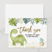 Carte de remerciement dinosaure (Devant / Derrière)