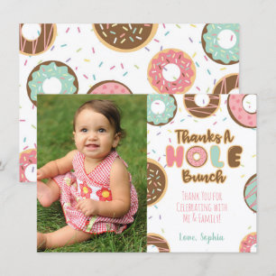 Carte de remerciement Donut Thanks a Hole Bunch